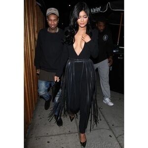 Black Deep V Women’s Long Sleeve Jumpsuit | Size: Large